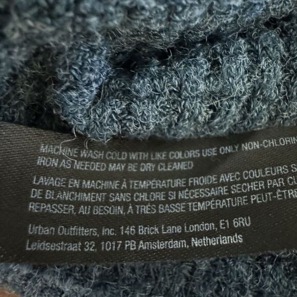 Y2K Urban Outfitters Waffle Knit Flared Pants Small Teal Seamed Thermal Fairy - Picture 9 of 9